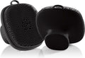 VWMYQ Silicone Face Scrubber for Men & Women, Manual Waterproof Facial Cleansing Brush for Exfoliating‑Black