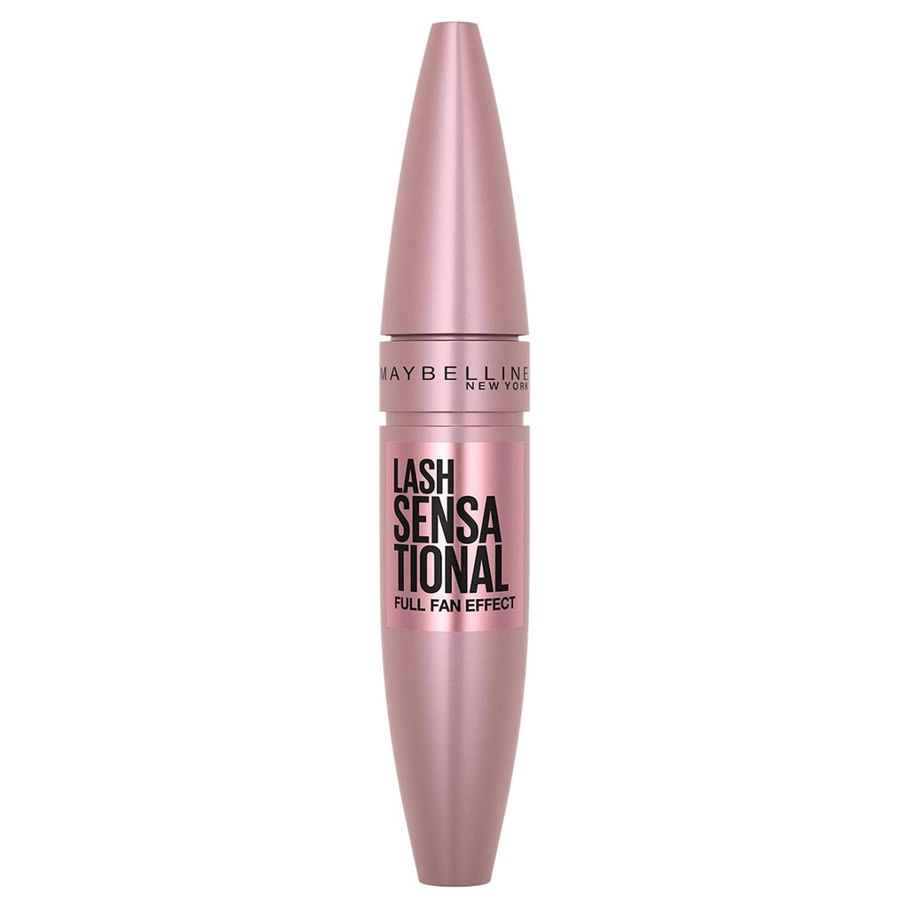 Maybelline Lash Sensational Washable Mascara, Lengthening and Volumizing for a Full Fan Effect, Blackest Black, 1 Count