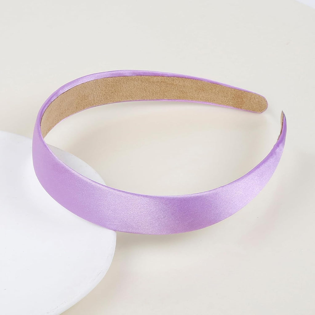WOVOWOVO Purple Headbands for Women Girls Satin Headband Lavender