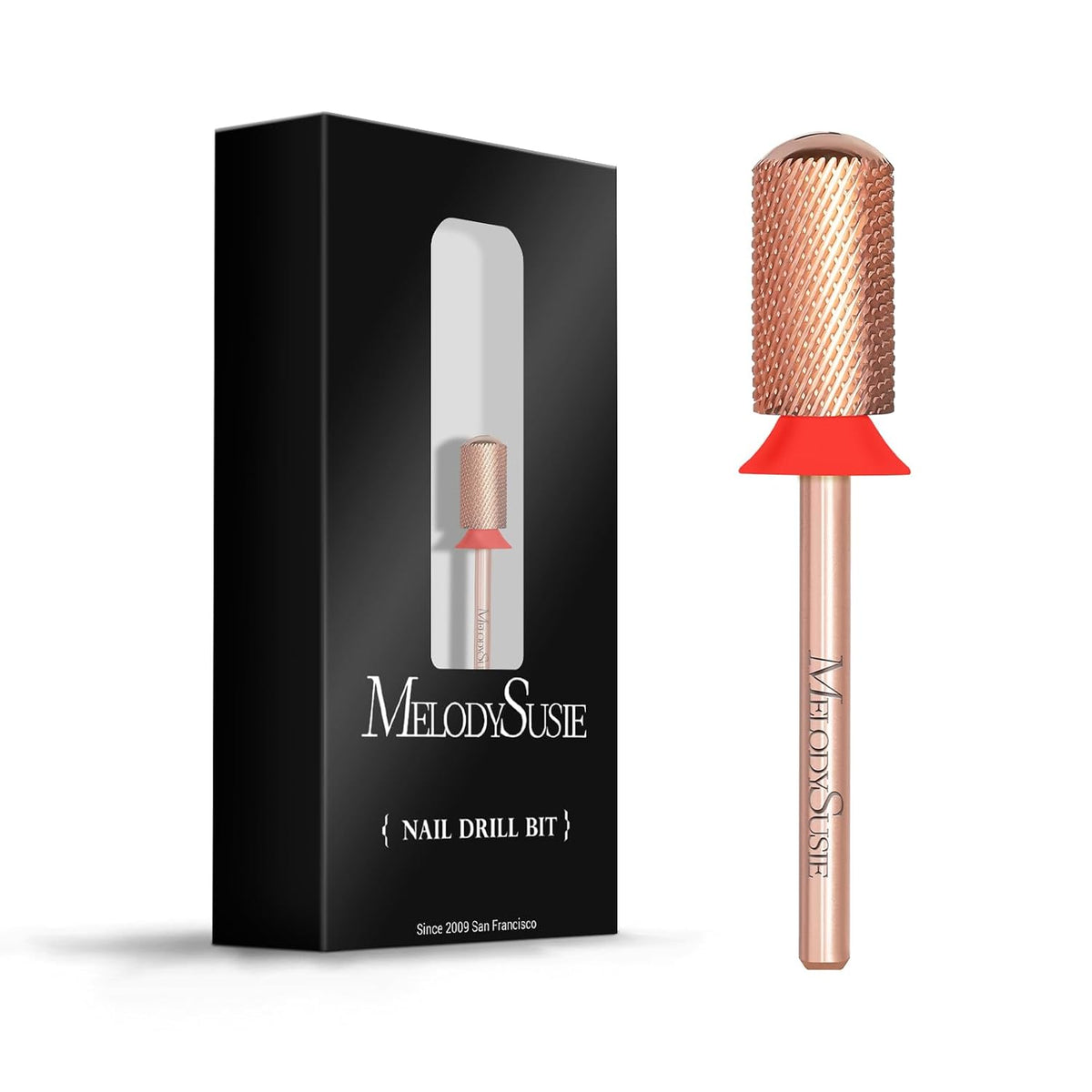 MelodySusie Safety Nail Drill Bits Large Smooth Top Carbide F Rose Gold