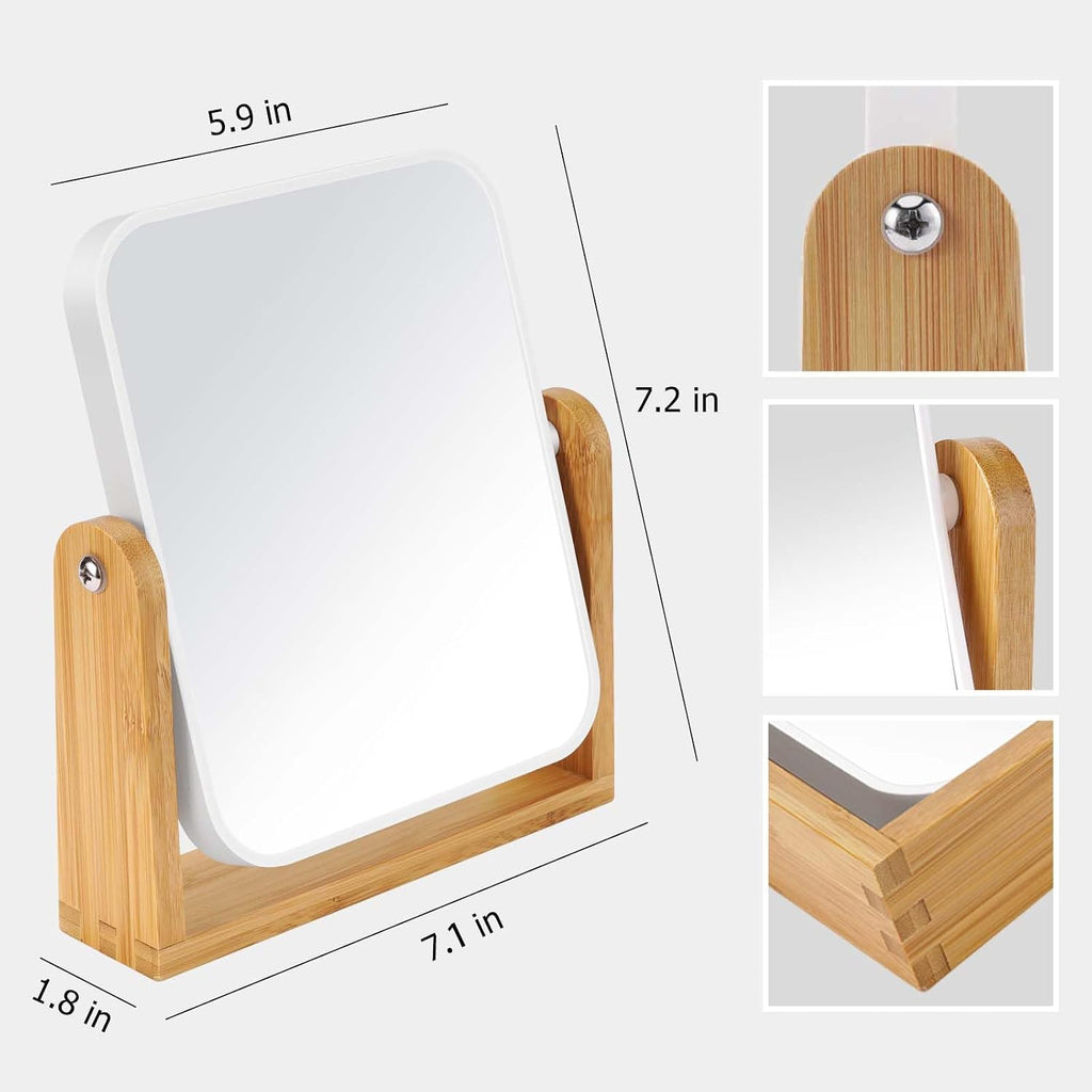 LFOYOU Vanity with Stand, 1X/3X Swivel Magnifying Mirror, 8 Inch Portable