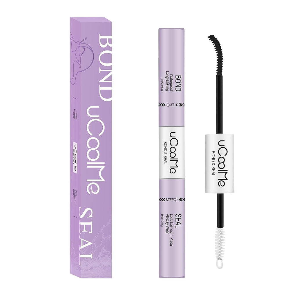 uCoolMe Lash Bond and Seal Waterproof 10ML for Lash Clusters 144Hours SuperStrong Long-Lasting Non-Irritating Eyelash Gl