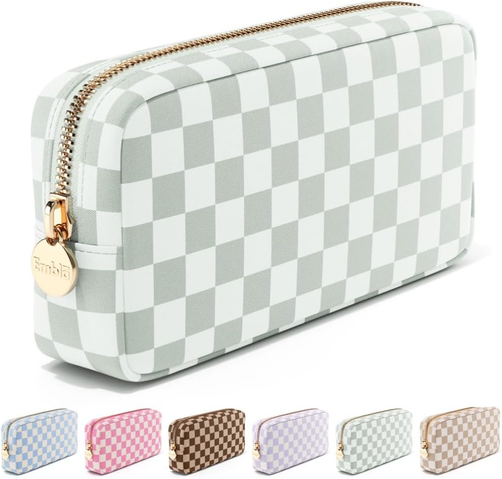 Embla Small Makeup Bag for Purse, Mini Waterproof Nylon Cosmetic Pouch, Durable and Lightweight Travel Toiletry Bag with