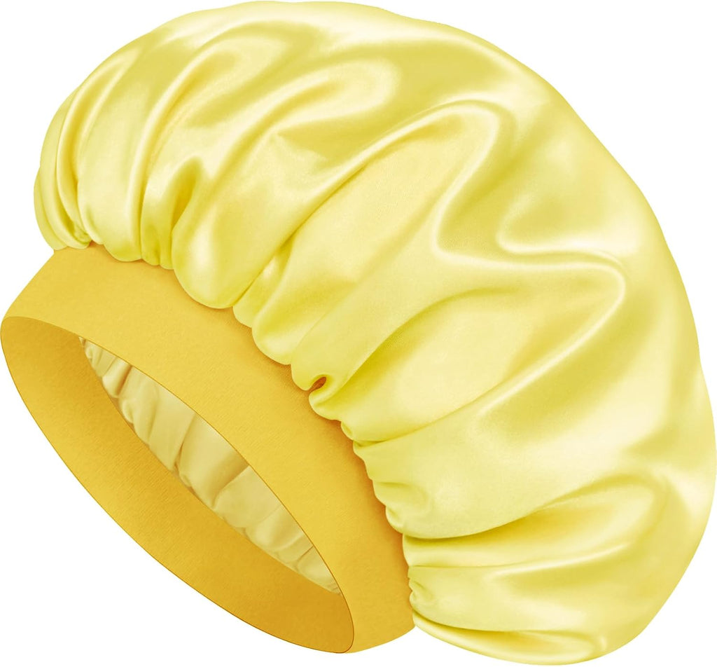 Satin Silk Bonnet for Hair, Double Layer Sleep Cap for Men & Women
