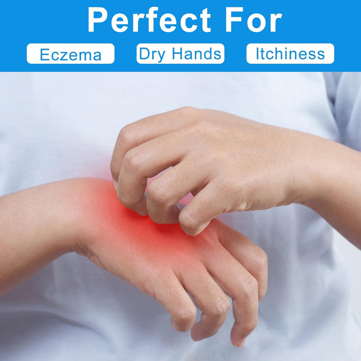 3 Pairs White Cotton Gloves for Dry Hands Sleeping, Premium Cotton Gloves for Eczema Lotion, Hand Gloves Moisturizing Ov