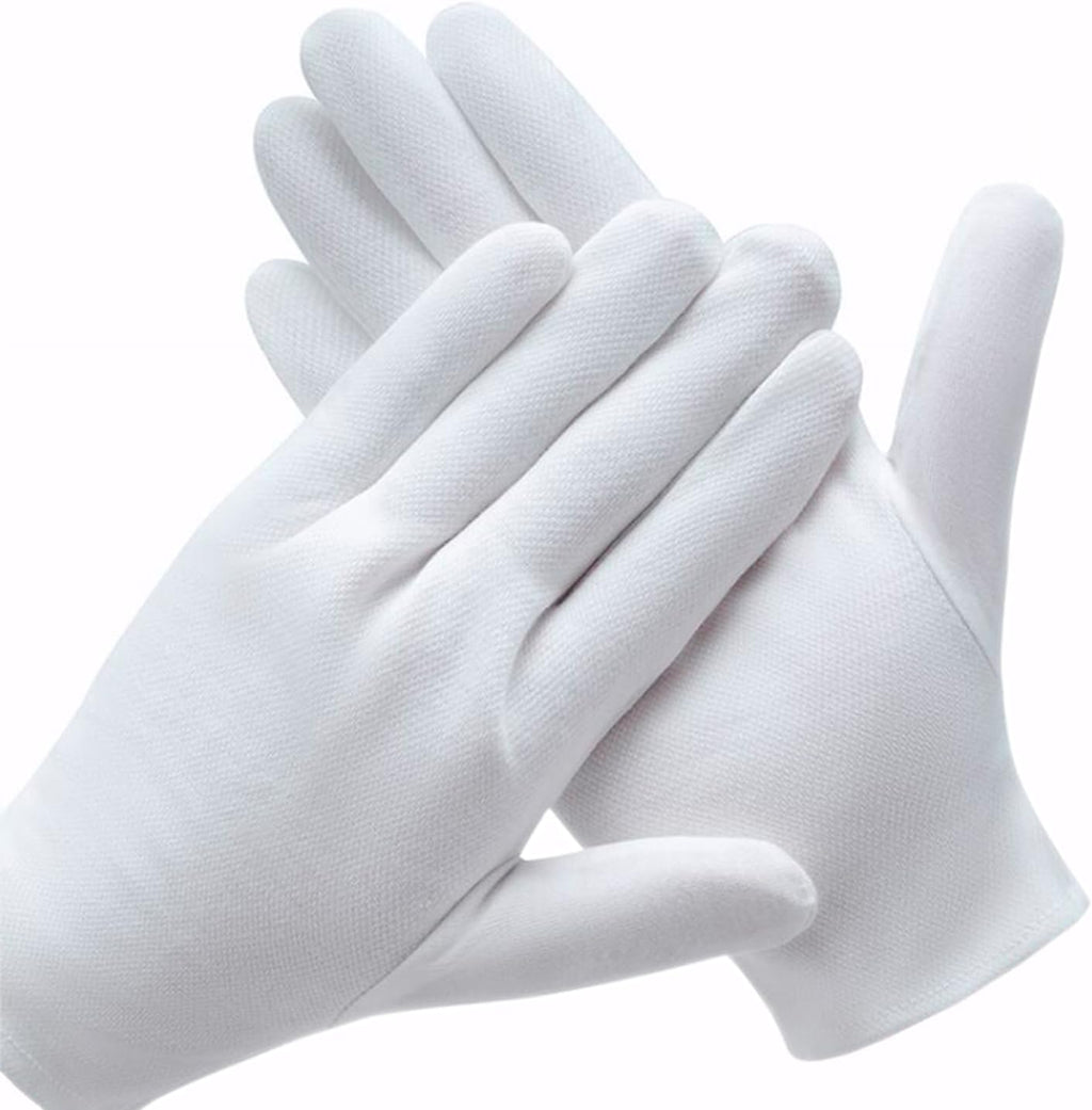 3 Pairs White Cotton Gloves for Dry Hands Eczema SPA Moisturizing - Work Glove Liners for Serving Costume Inspection