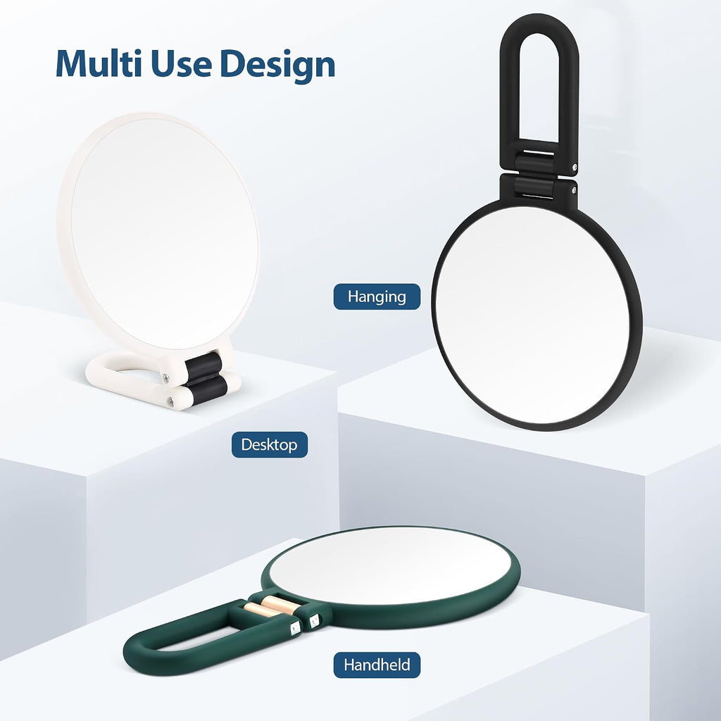 30X Magnifying Mirror, Hand Mirror with Handle, Double Sided Hand Mirror with 30X/1X Magnification, Travel Essential Por