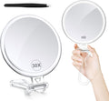 30X Magnifying Mirror for Travel with Handle, Double-Sided 1X/30X Magnification Hand Mirror for Makeup,Travel Mirror for
