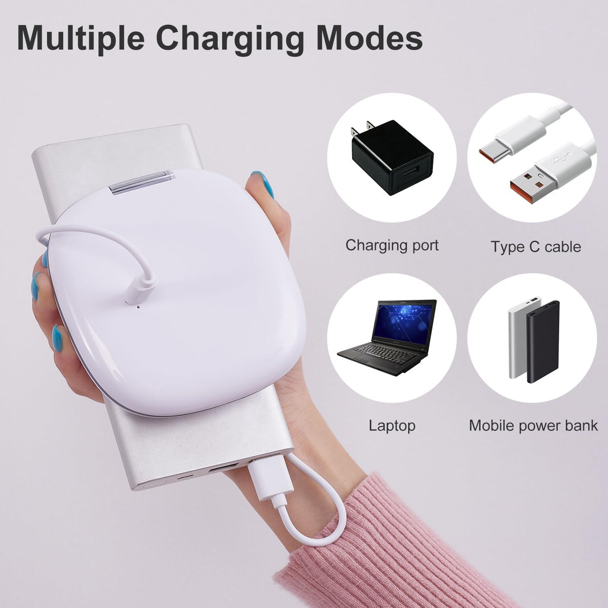 Compact LED Magnifying Travel Makeup-Mirror - 4 inches 1X/10X Magnification Small Hand Pocket Dimmable Double Sided USB 