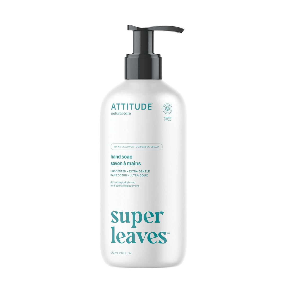 ATTITUDE Hand Soap, EWG Verified, Unscented, 16 oz