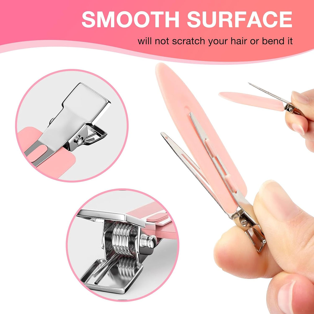 40 Pcs Hair Clips Women Styling, Alligator Metal Hair Clips, Hair Pin Curl Rollers Clips, 34 Pcs 3.5"Duckbill Sectioning