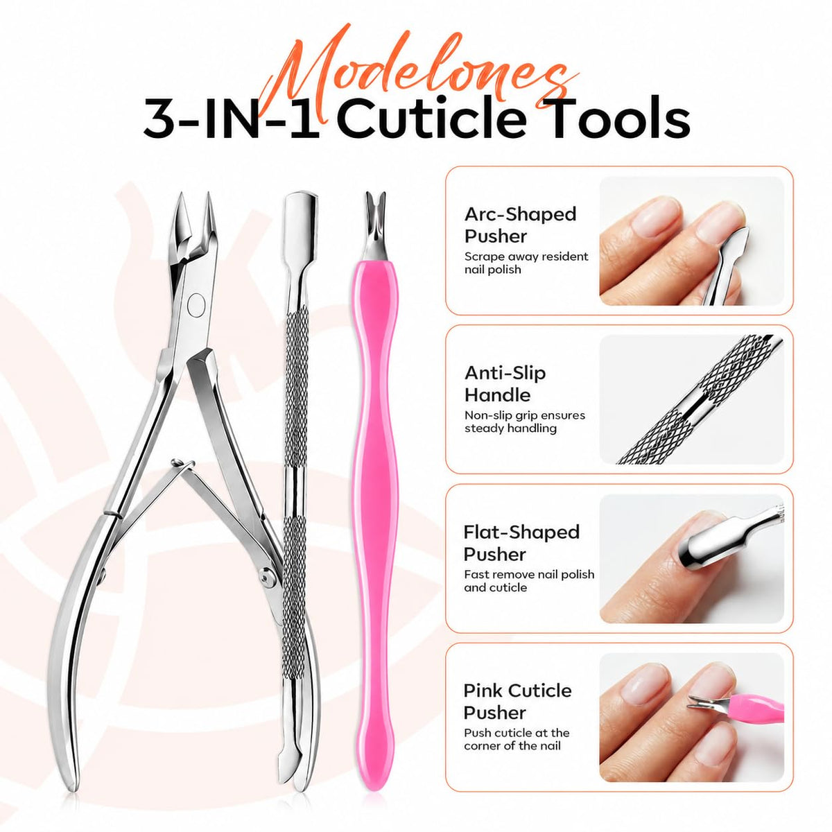 Modelones Cuticle Remover, Nail Kit Cuticle Trimmer Pusher Remover Liquid