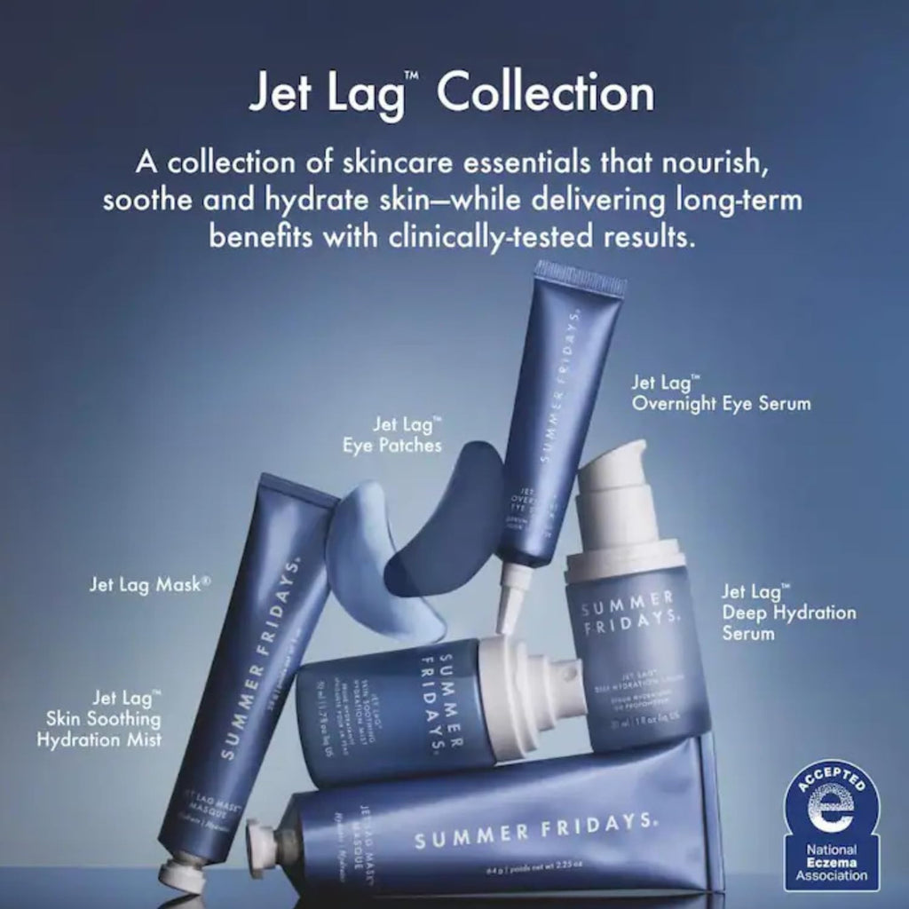 Summer Fridays Jet Lag Hydrating Eye Patches - De-puffing Hydrogel Under Eye Masks with Hyaluronic Acid, Caffeine + Pept
