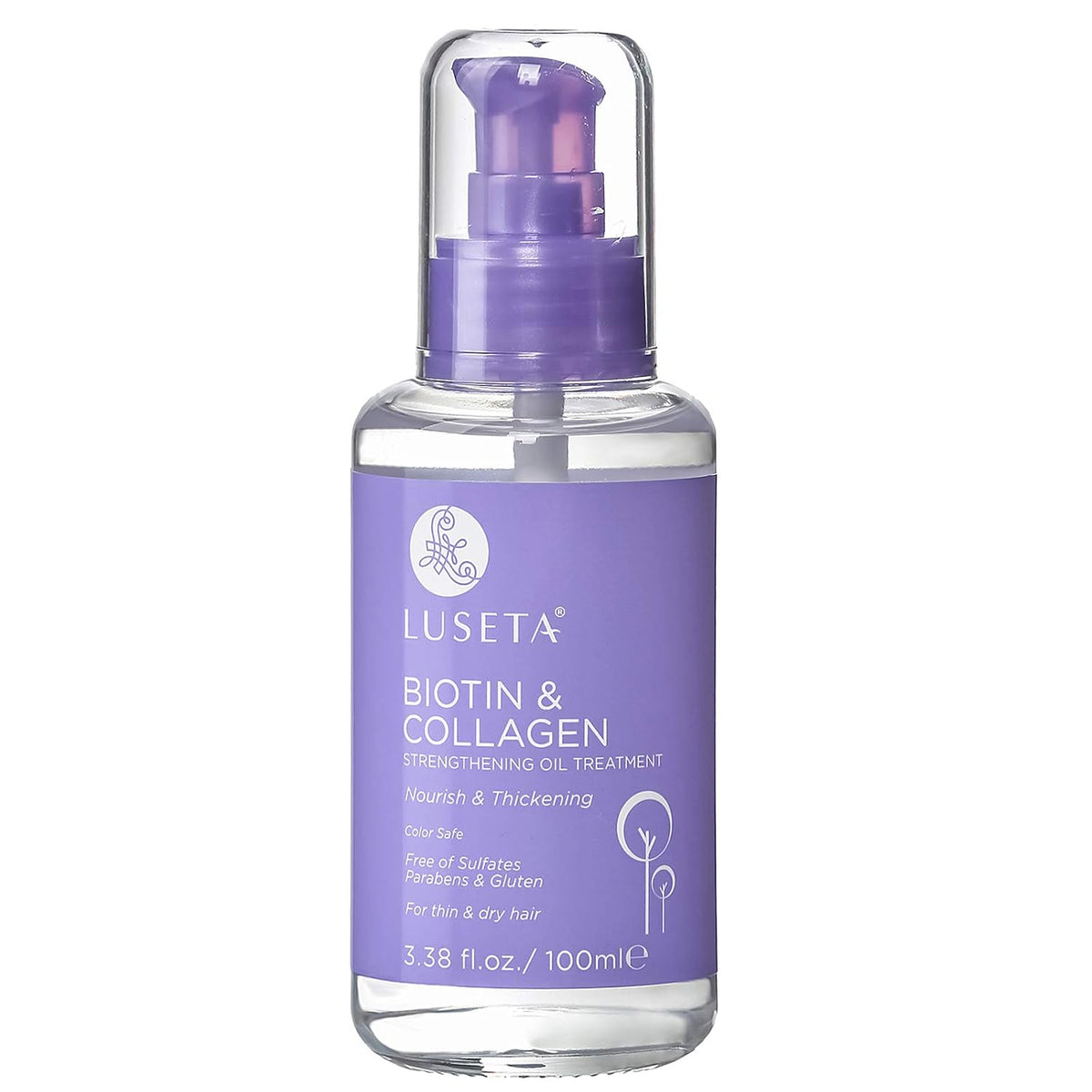 L LUSETA Biotin & Collagen Hair Oil Serum for Thin Hair, 3.38 fl oz