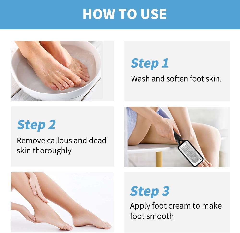 2 Pack Foot Files Callus Remover Foot Rasp Dual Sided Foot File