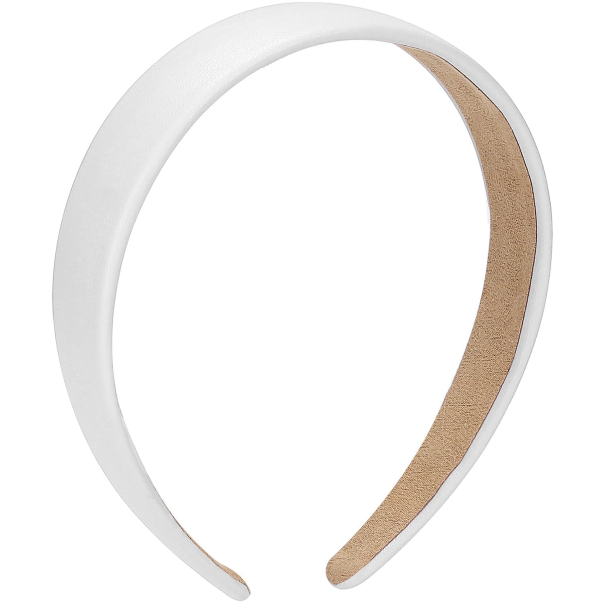 WantGor 1 Inch PU Leather Headband, Wide Padded Hairband Fashion Hair Bands