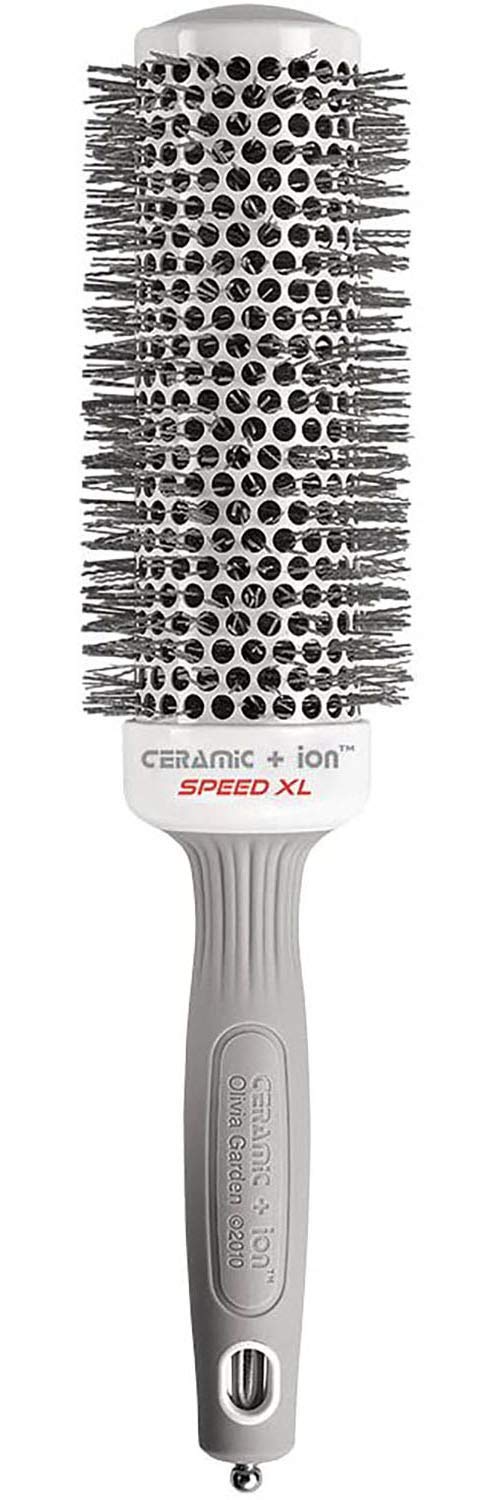 Olivia Garden Ceramic + Ion Speed XL - Extra-Long Round Thermal Hair Brush - Not Electrical - Professional Blowout Brush