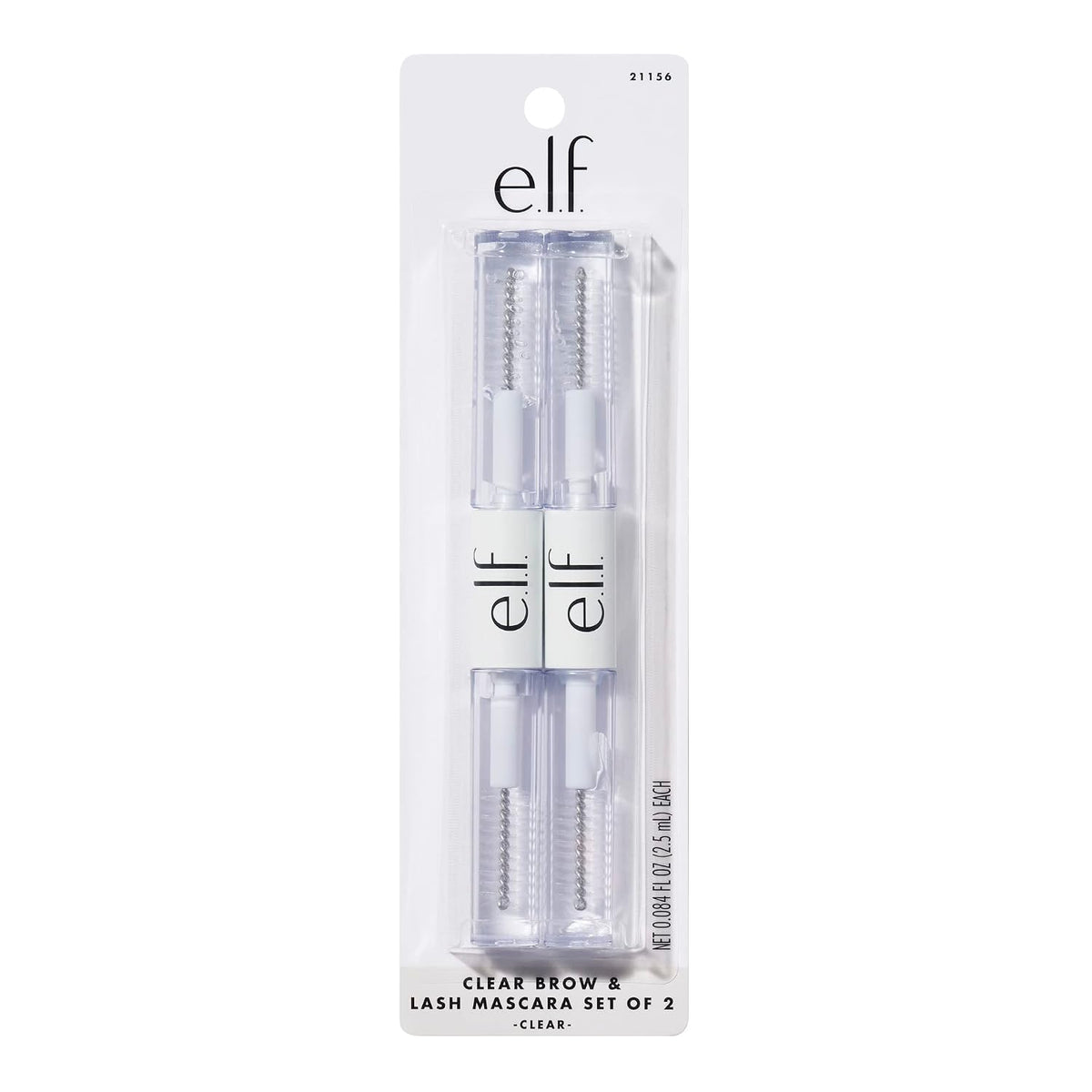 e.l.f. Clear Lash & Brow Mascara Gel, Dual-Sided Flexible Hold, Long-Lasting Clear Formula for Natural-Looking Brows & D