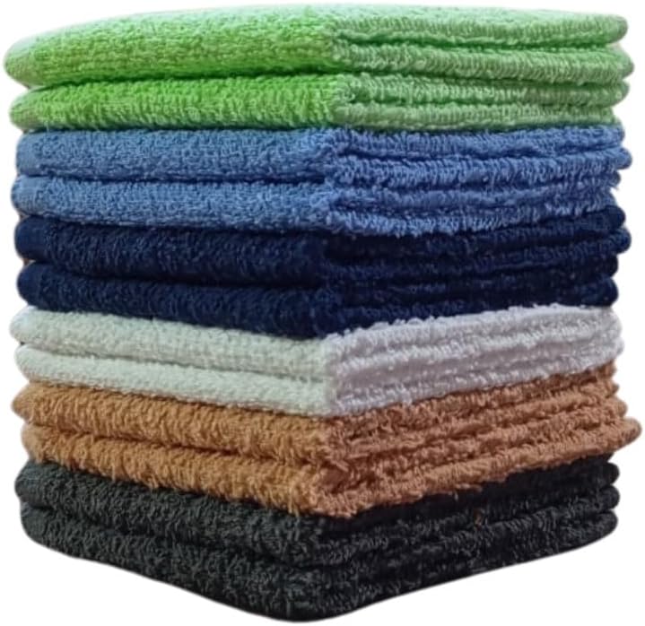 Towel and Linen Mart 100% Cotton - 24 Pack Wash Cloth Set - Flannel Face Cloths, Highly Absorbent and Soft Feel Fingerti