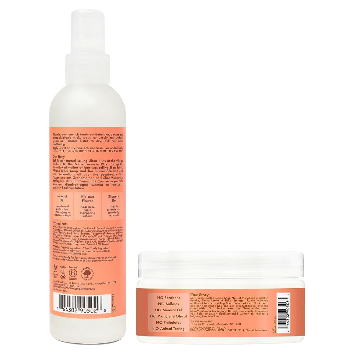 SheaMoisture Kids Detangler Spray + Curl Cream, Coconut & Hibiscus