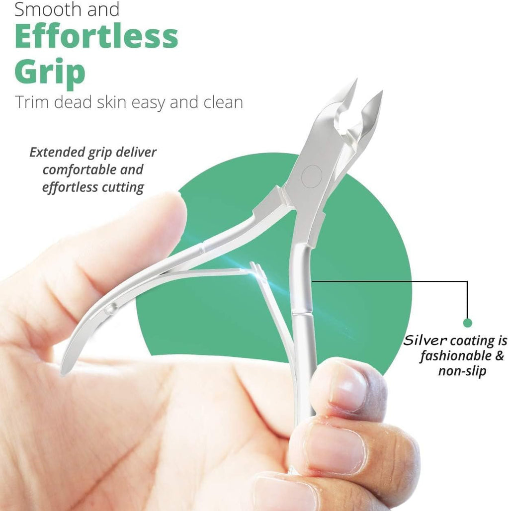 Professional Cuticle Trimmer, Cuticle Remover Double Spring (Silver)