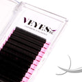 VEYES INC Cashmere Volume Lash Extensions C CC D DD LD L B J M Curl 0.03-0.20 thickness 5-25mm, Super Matte Black Indivi