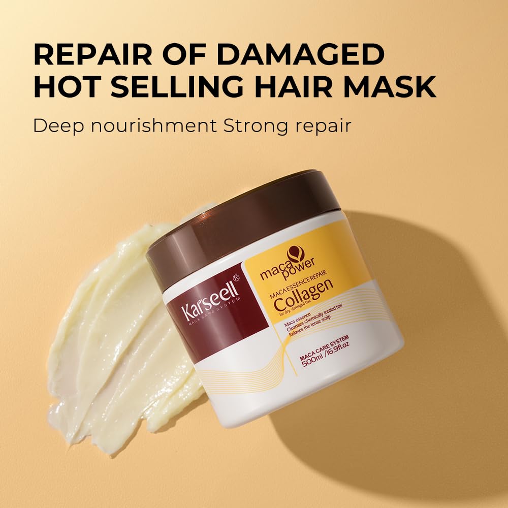 Karseell Collagen Hair Mask & Argan Oil Set for Dry Damaged Hair