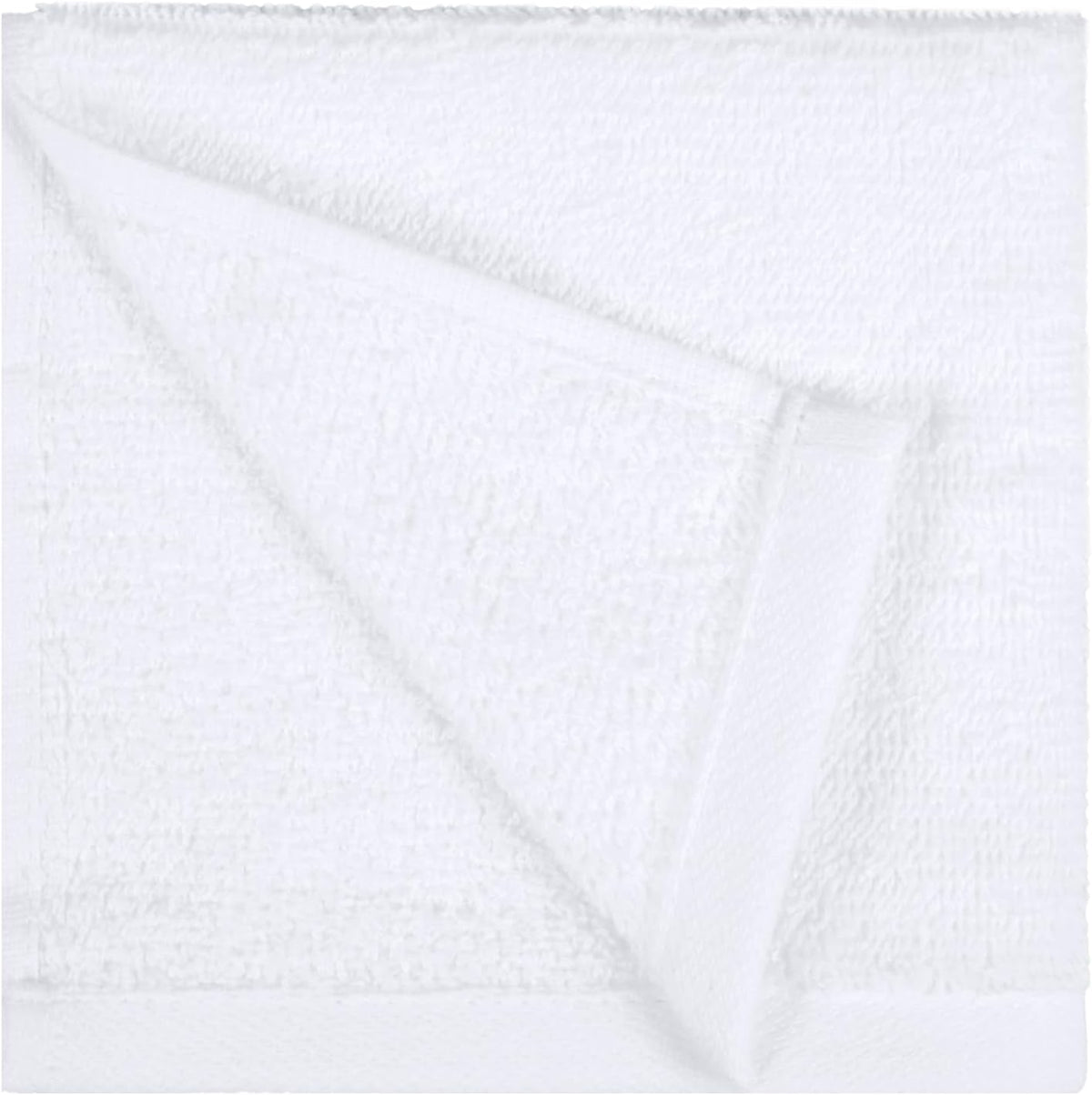 Amazon Basics Fast Drying Cotton Washcloths for Bathroom, Machine Washable, Soft and Highly Absorbent, 12 x 12 in, White
