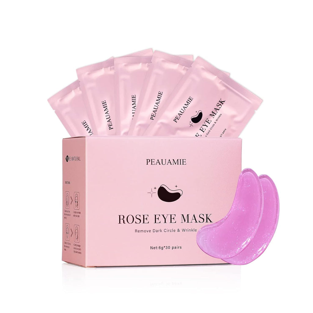 PEAUAMIE Under Eye Patches Gold and Hyaluronic Acid for puffy eyes,Rose Eye Masks for Dark Circles and Puffiness skin ca