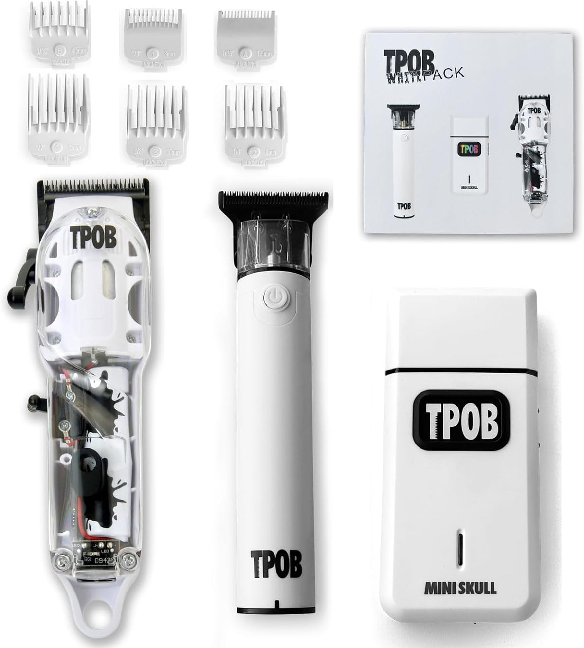 TPOB Slime 2 Professional Hair Clippers for Men - Barber Clippers and Trimmers Set with Foil Shaver, 6800 RPM Cordless H