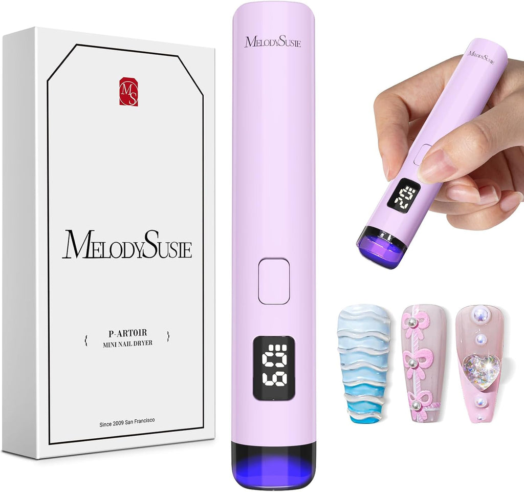 MelodySusie Handheld Flash Cure Nail Lamp P-ART01R has Eye-Protection Cover
