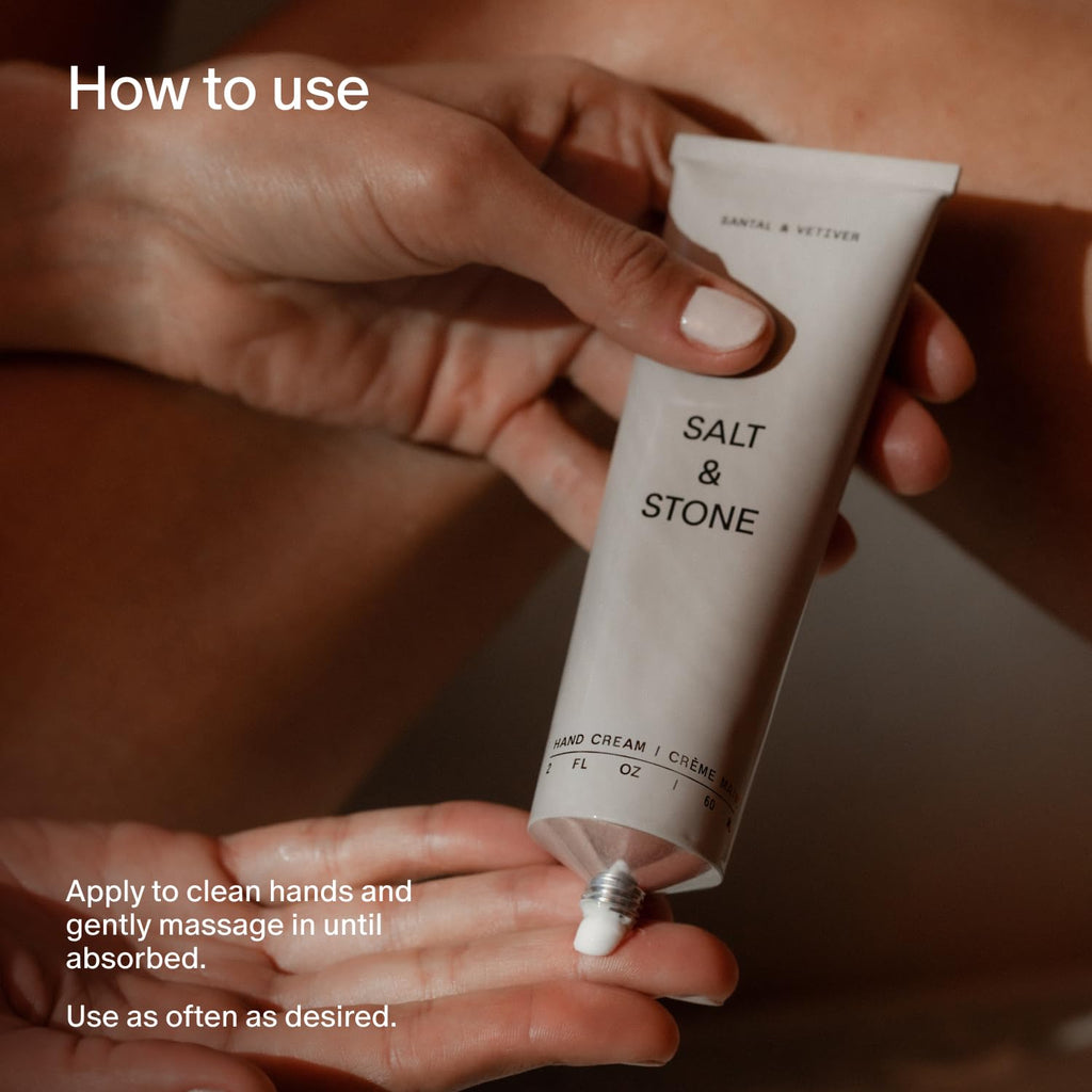 Salt & Stone Hand Cream, Hand Lotion, Women & Men, Santal & Vetiver 2 fl oz