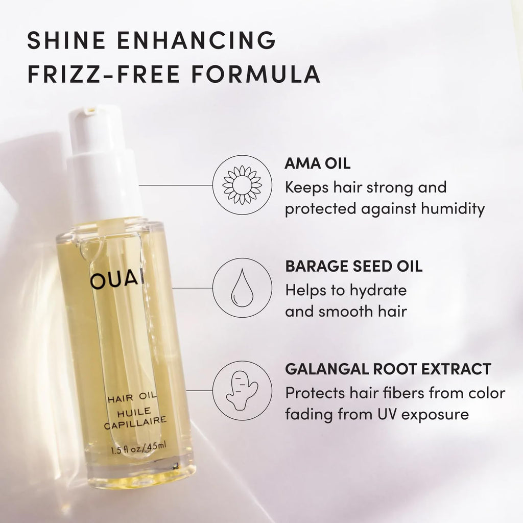 OUAI Hair Oil, Lightweight Heat Protectant, Hair Frizz Control, 1.5 Fl Oz