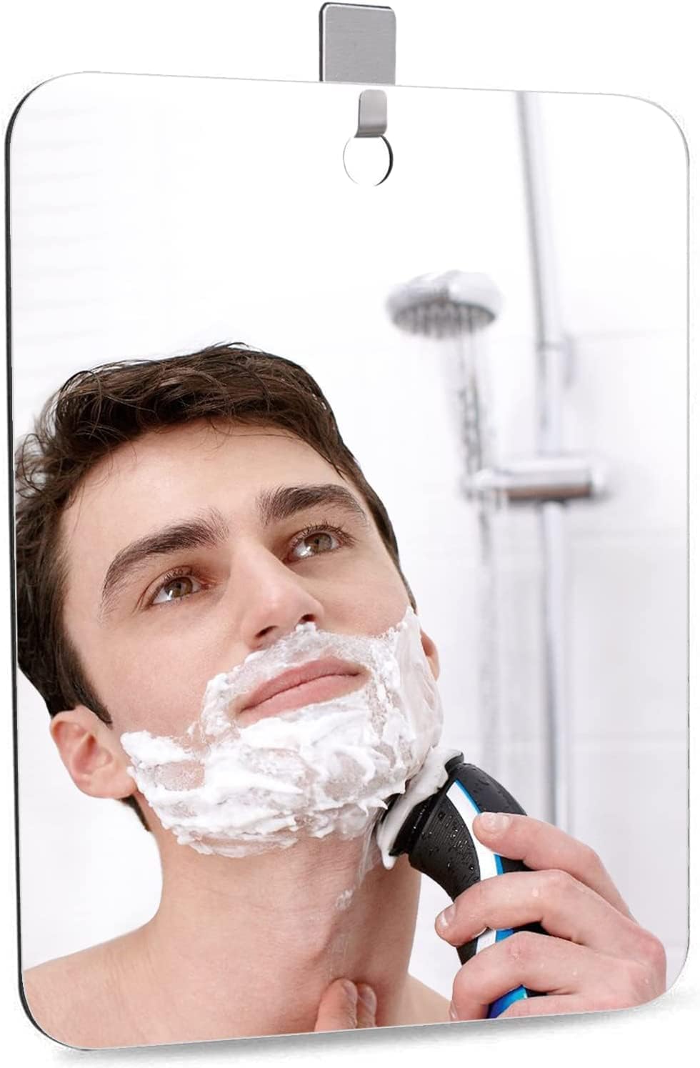 APHUIME Large Fogless Shower Mirror, Anit-Fog Shaving Mirror with hook