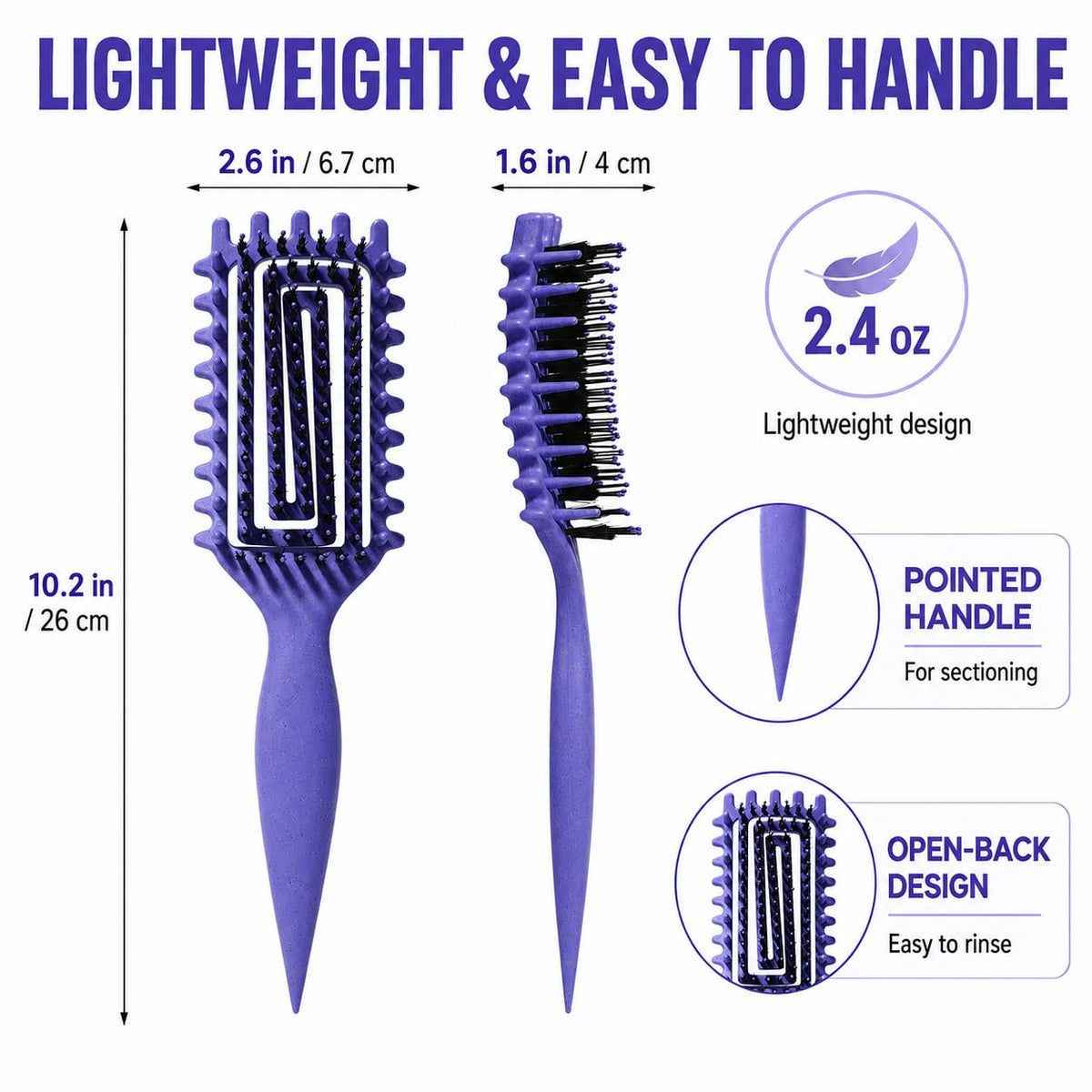 Curly Hair Brush Candybrush Curl Defining Brush for Detangling Shaping and Defining Curls for Women, Men, Wet & Dry Hair