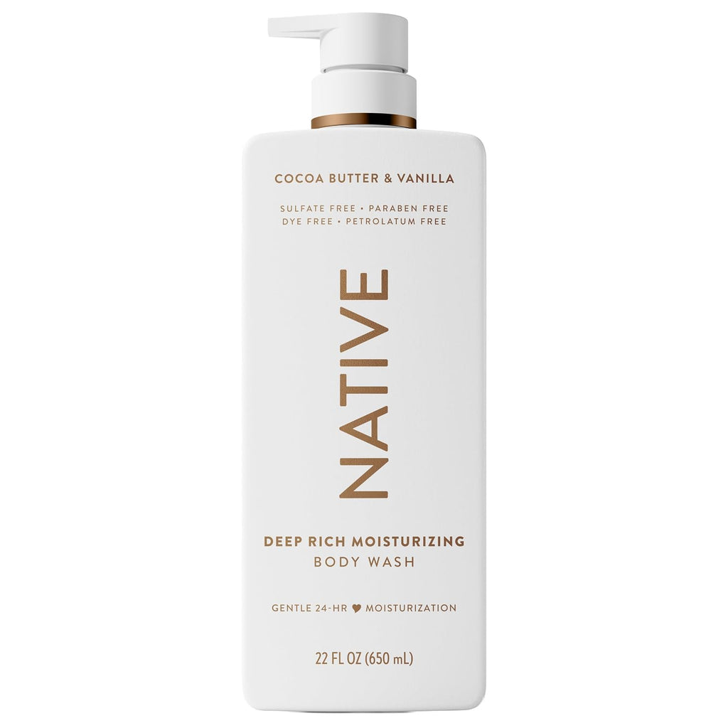 Native Moisturizing Body Wash for Women & Men Cocoa Butter—Vanilla 22 fl oz