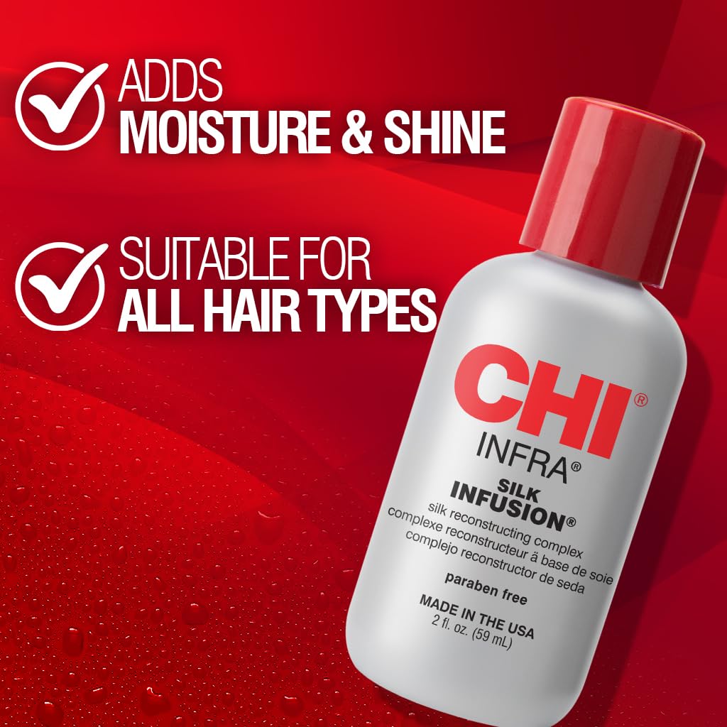 CHI Infra Silk Infusion, Silk Reconstructing Leave-In Hair Treatment, 2 Oz