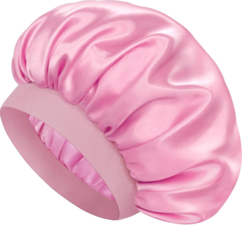 Satin Silk Bonnet for Hair, Double Layer Sleep Cap for Men & Women