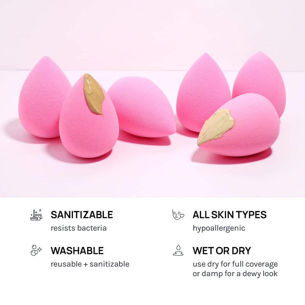 AOA Studio Collection makeup Sponge Set Latex Free and High-definition Set of 6 makeup Wonder blender For Powder Cream a