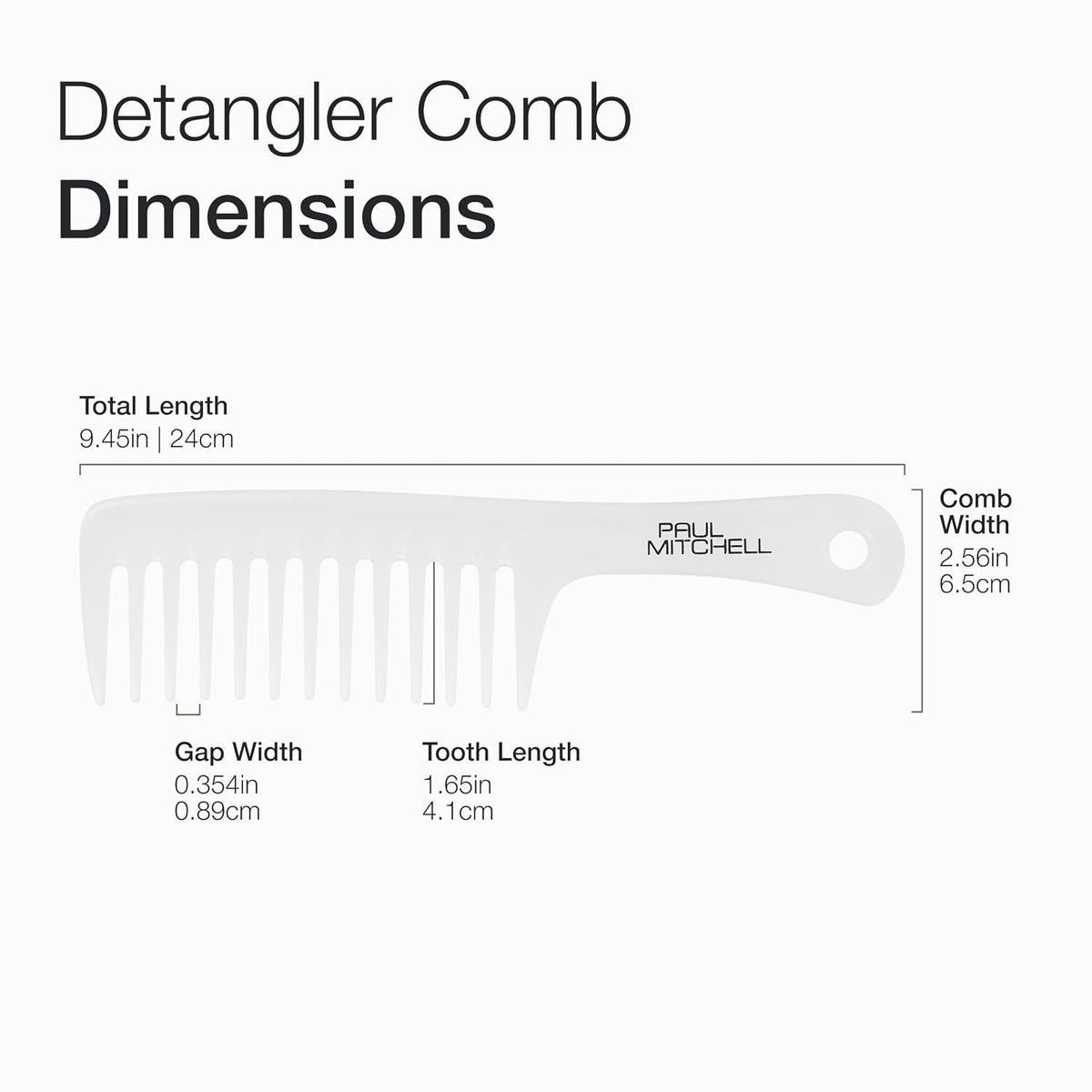Paul Mitchell Detangler Comb, Wide Tooth Comb Detangles Wet or Dry Hair