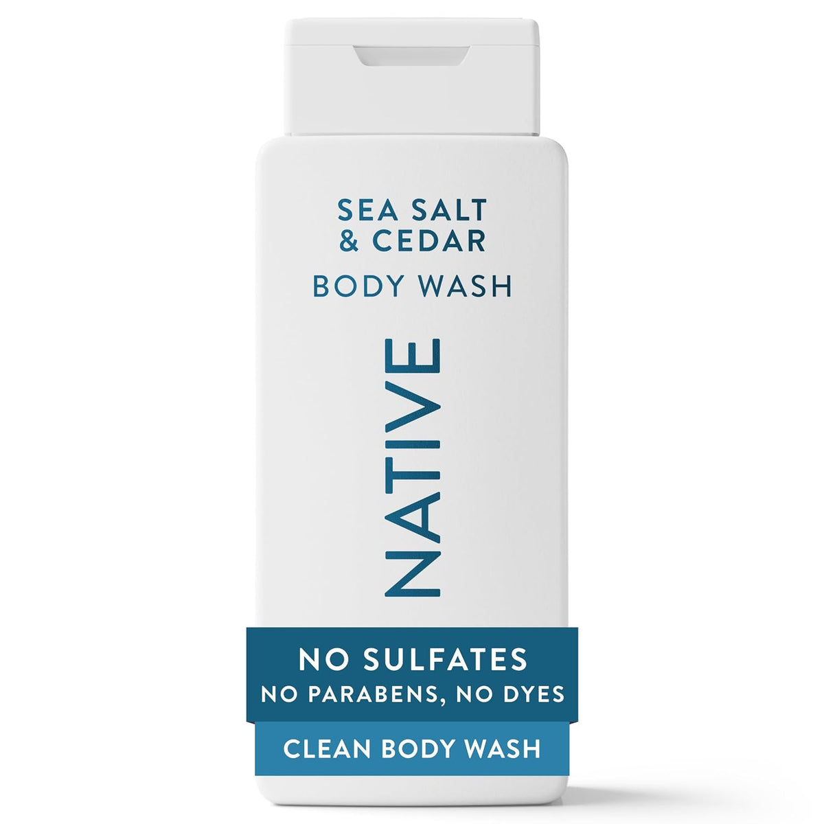 Native Clean Body Wash for Women & Men, Sea Salt & Cedar Scent, 18 fl oz
