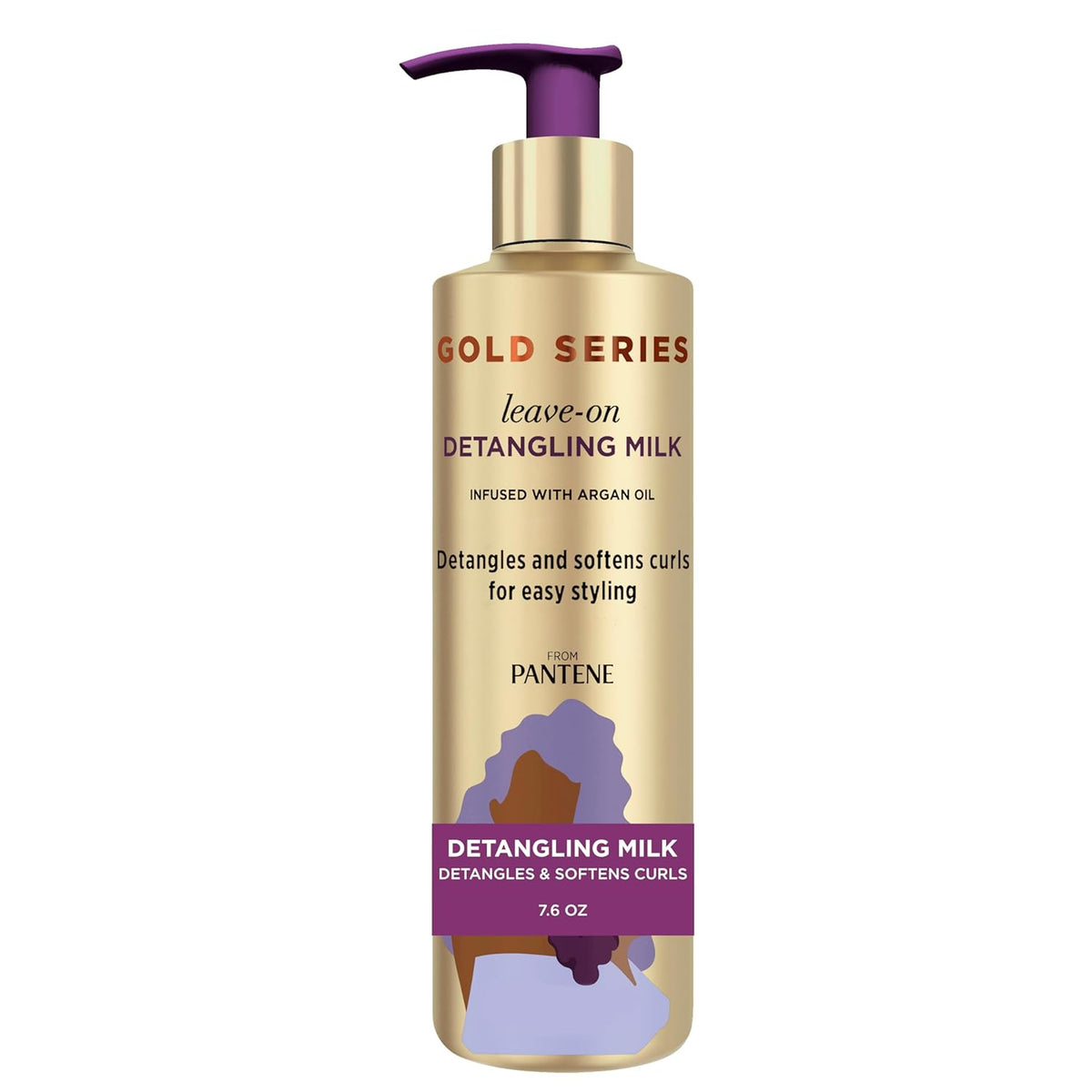Pantene Gold Series Detangler Treatment for Curly and Coily Hair with Argan Oil and Shea Butter, 8 Fl Oz