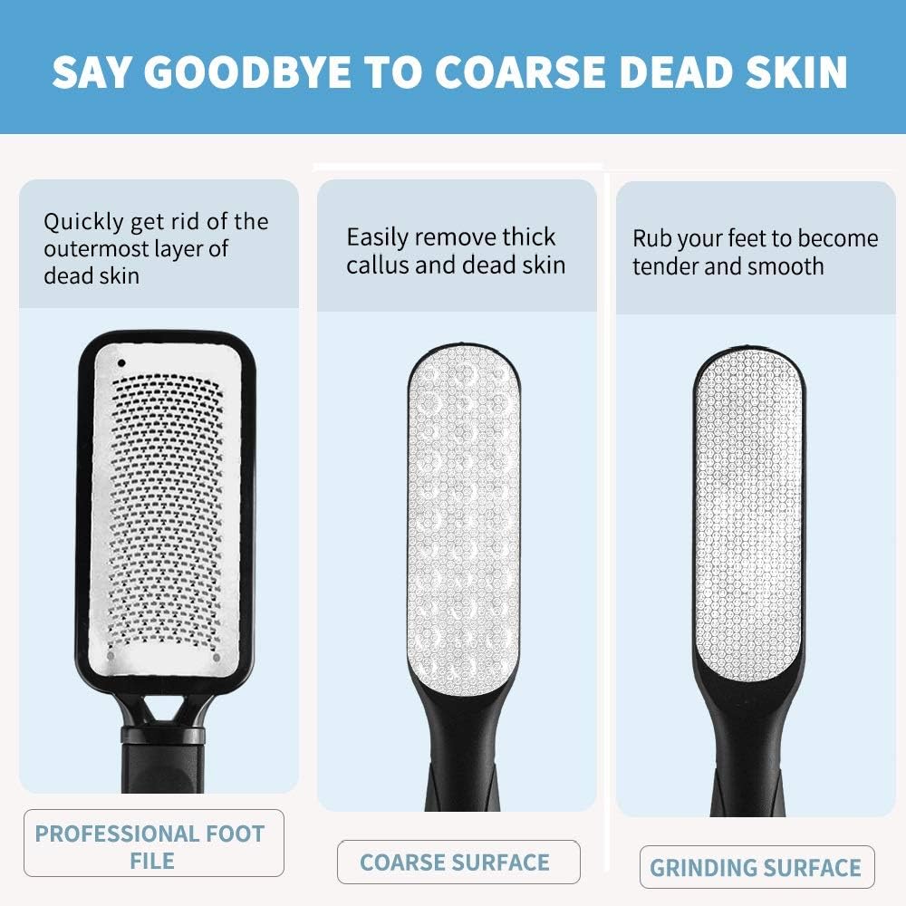 2 Pack Foot Files Callus Remover Foot Rasp Dual Sided Foot File