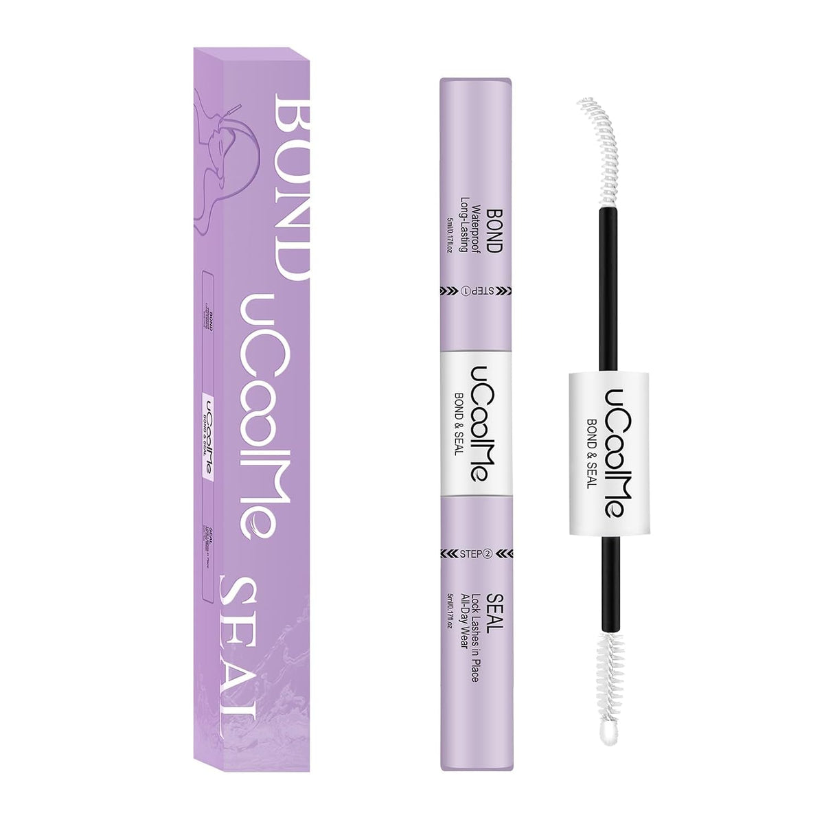 uCoolMe Lash Bond and Seal Waterproof 10ML for Lash Clusters 144Hours SuperStrong Long-Lasting Non-Irritating Eyelash Gl
