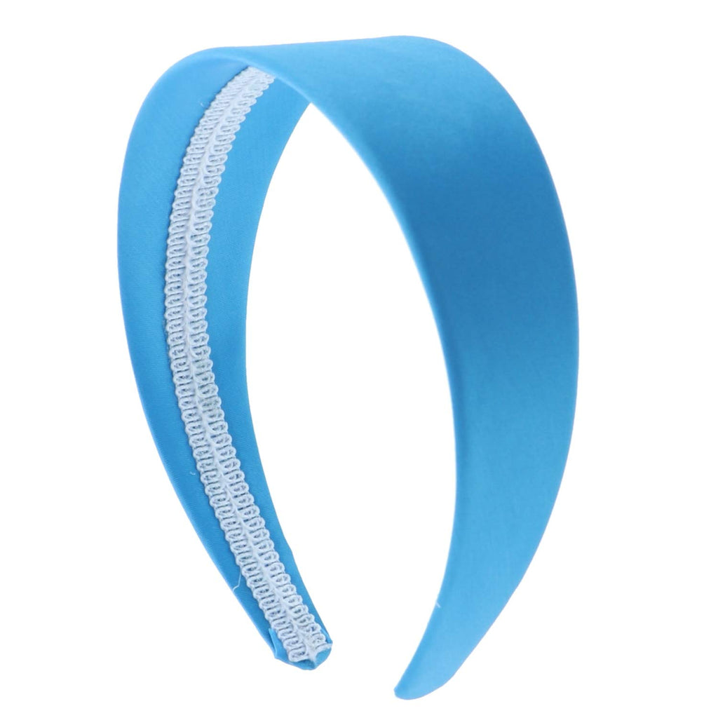 2 Inch Wide Satin Hard Headband, No Teeth, Black