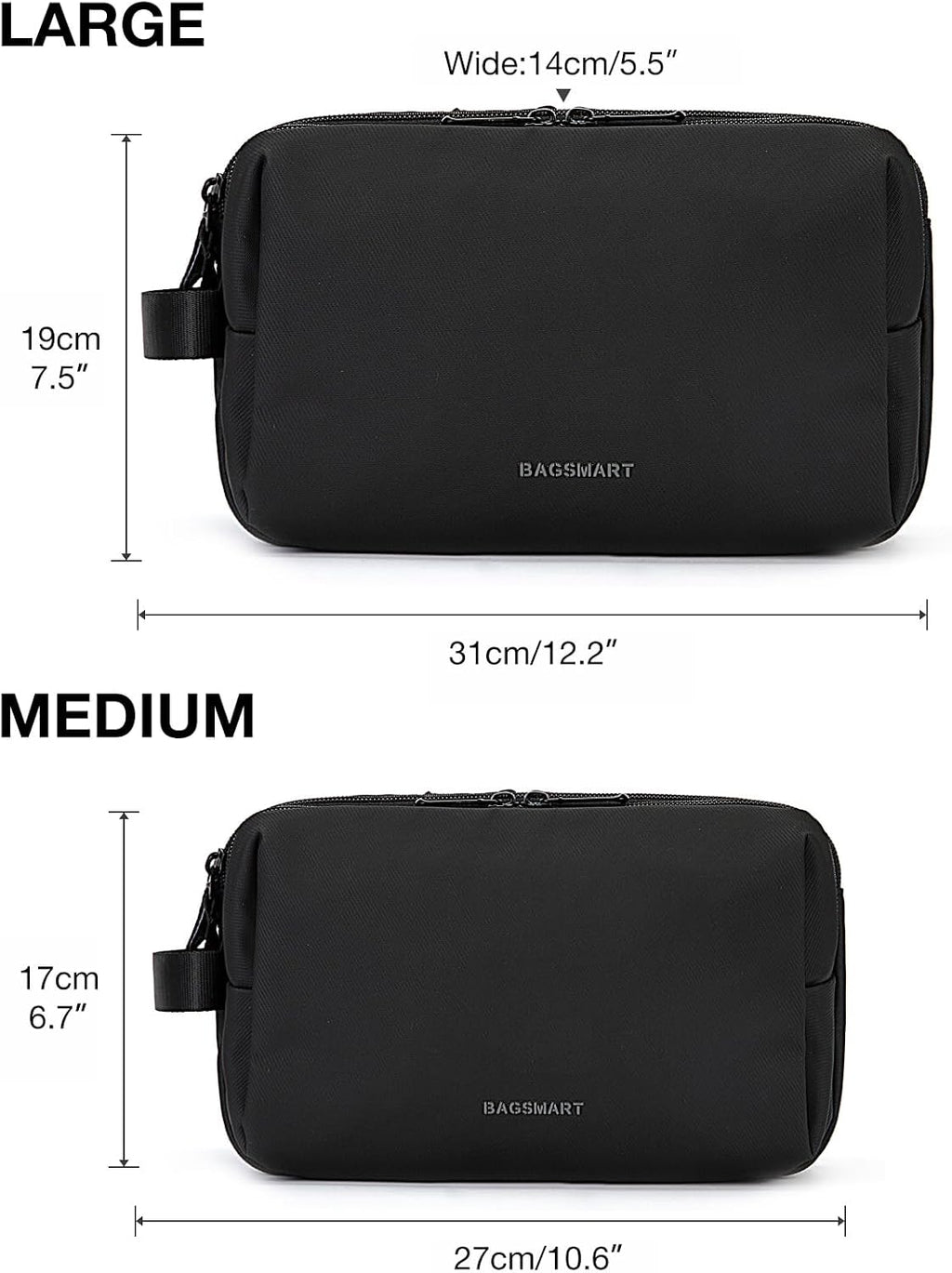 BAGSMART Toiletry Bag for Men, Travel Toiletry Organizer Dopp Kit Water-resistant Shaving Bag for Toiletries Accessories