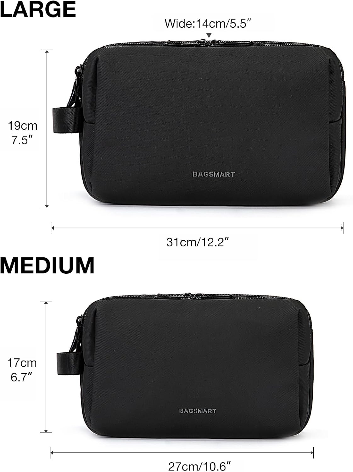 BAGSMART Toiletry Bag for Men, Travel Toiletry Organizer Dopp Kit Water-resistant Shaving Bag for Toiletries Accessories