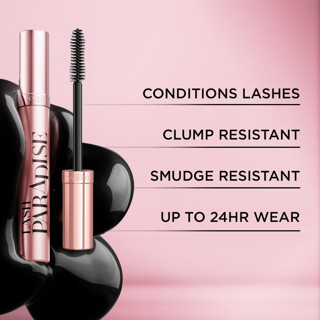 L'Oreal Paris Makeup Voluminous Lash Paradise Mascara, Voluptuous Volume, Intense Length, Feathery Soft Full Lashes, No 