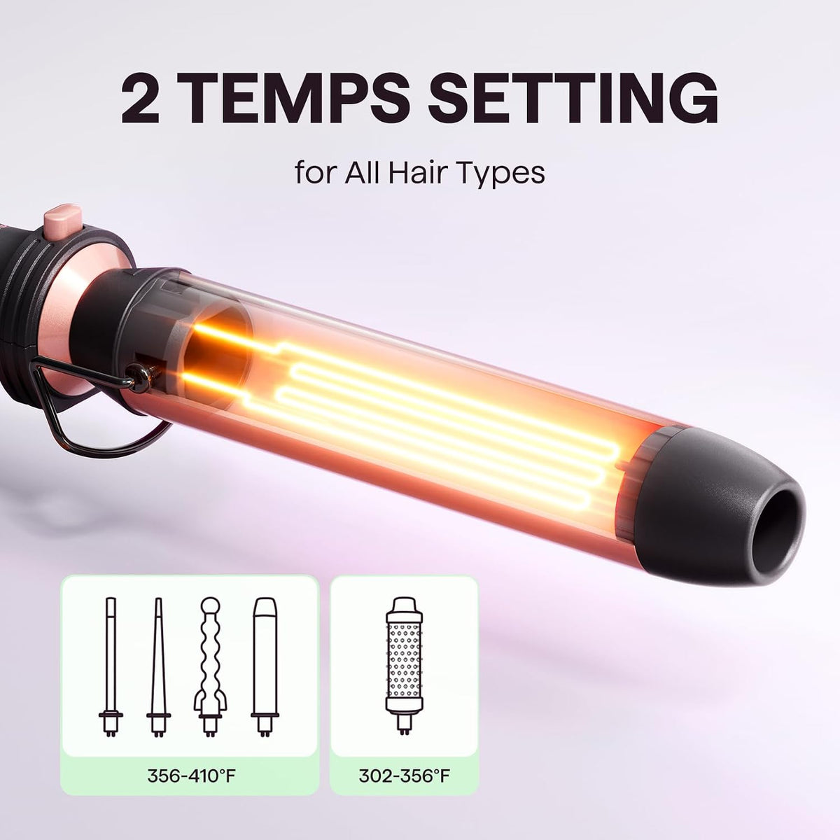 Wavytalk 5 in 1 Curling Wand Set with Thermal Brush & 0.5"-1.25" Barrels