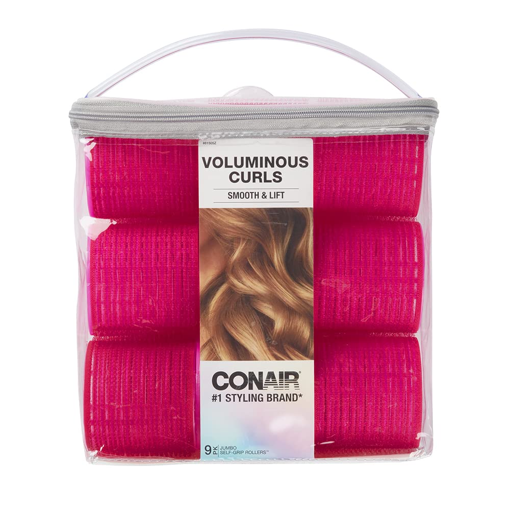 Conair Self-Grip Hair Rollers, Velcro, 5 Sizes, 31 Count, Multicolor